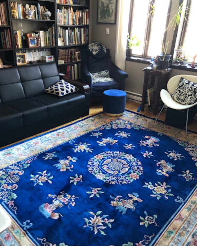 Image d'un tapis d'un client satisfait nettoyé à l'aide de notre service de nettoyage.